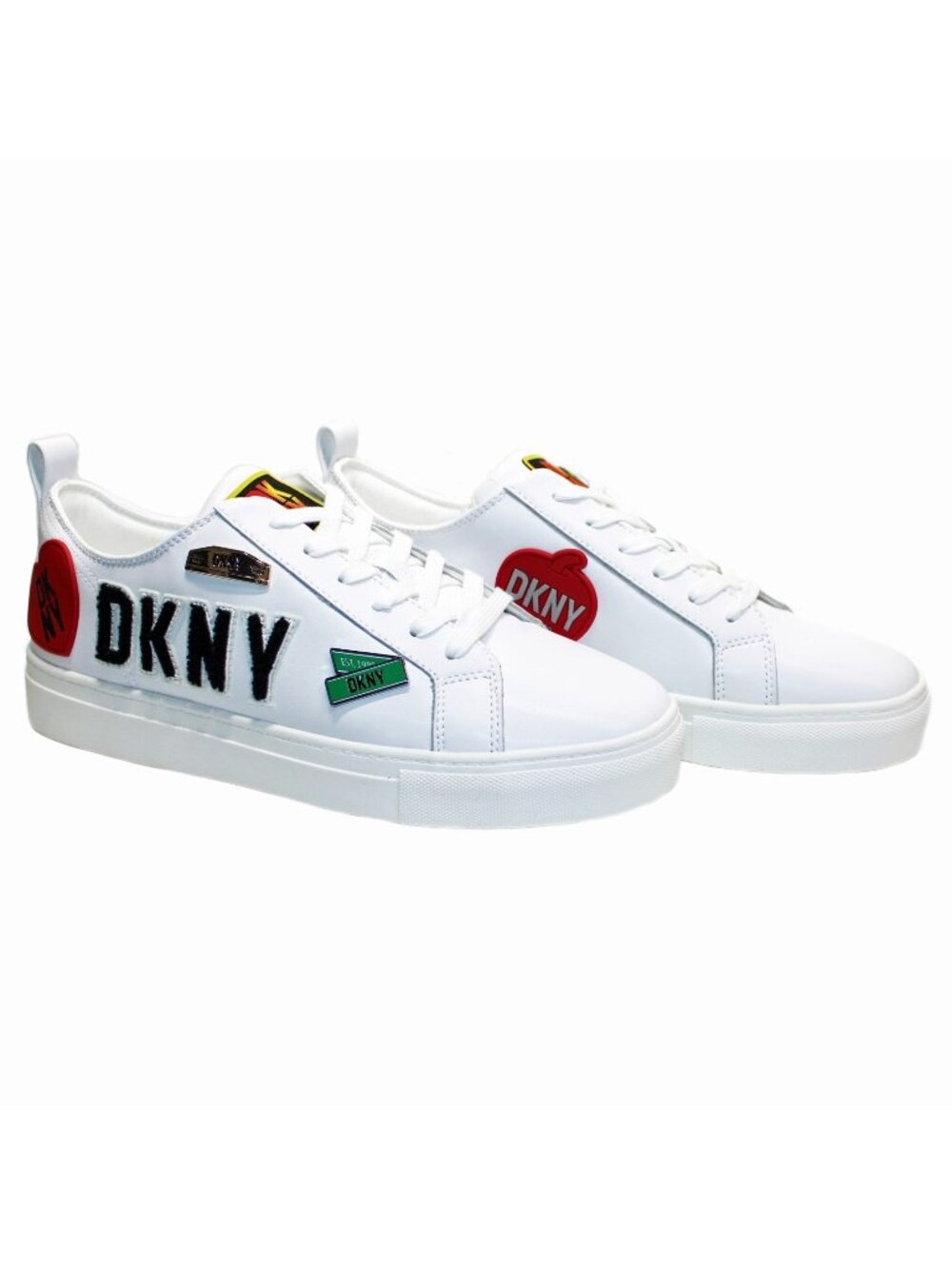 DKNY Womens Coreen City Signs Calf Leather Bright White Size 11